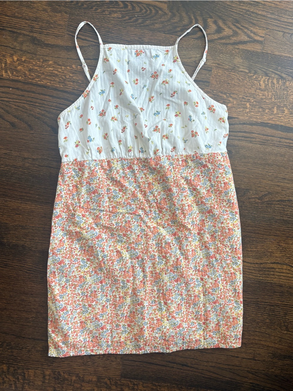American Eagle Outfitters White Floral Tie-Strap Summer Dress